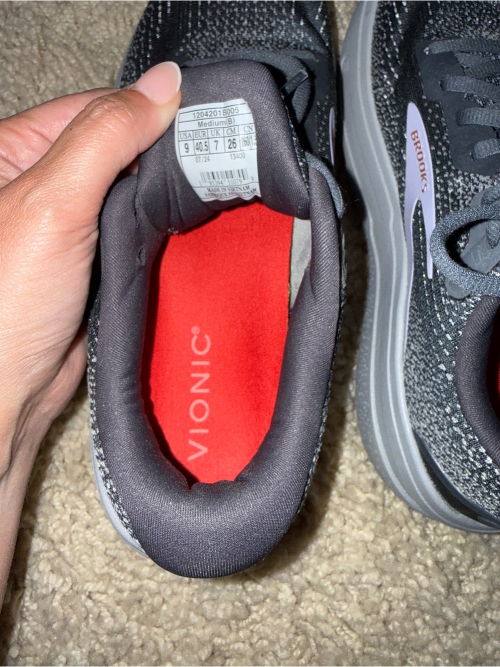 Brooks Womens Ghost Max 2 gray and purple - Picture 5 of 7